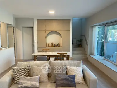 Modern living room with stylish decor and natural light