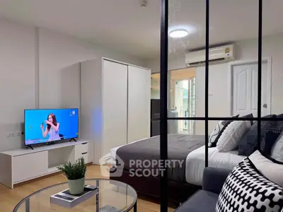 Modern studio apartment with stylish decor and natural light