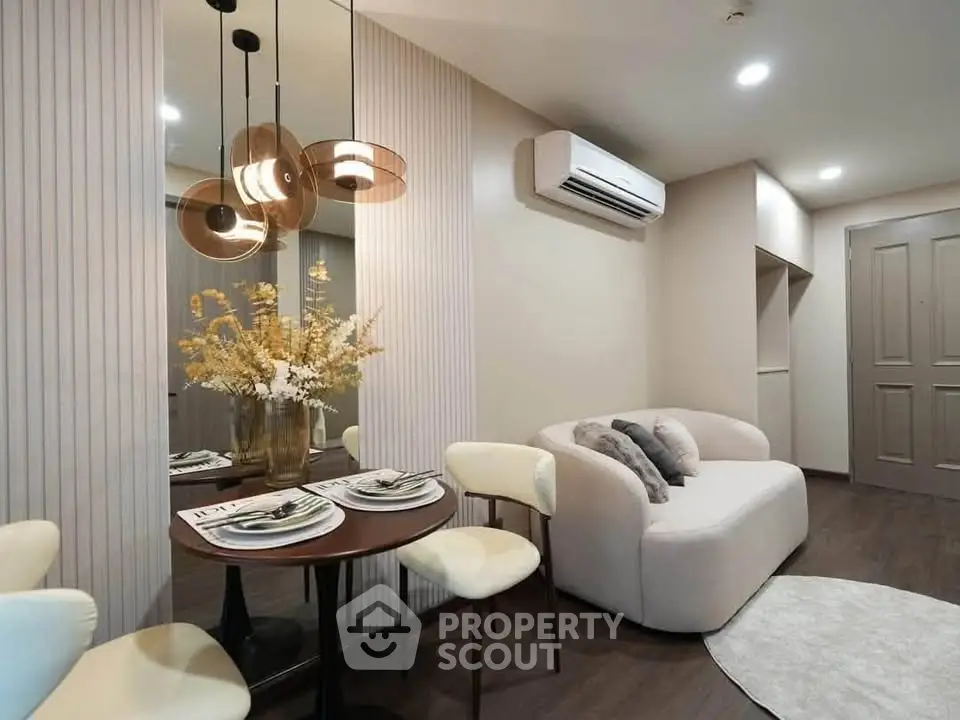 Stylish modern living room with elegant decor and cozy seating area