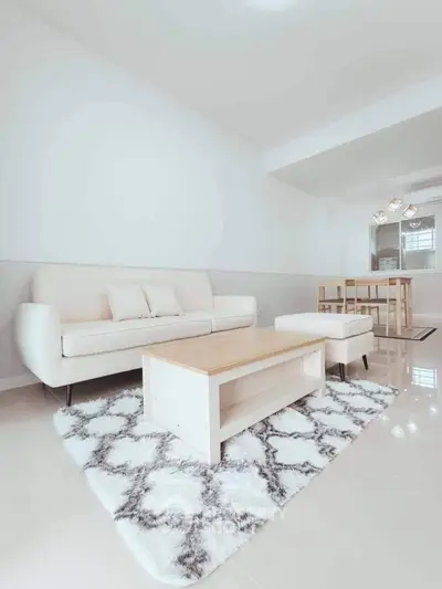 Modern living room with stylish furniture and elegant decor