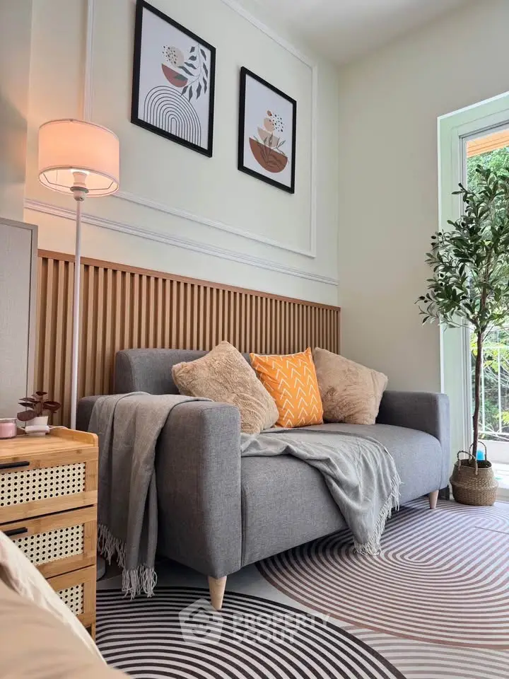 Cozy living room with modern decor and stylish furniture