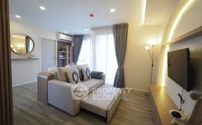 Modern living room with stylish decor and natural light