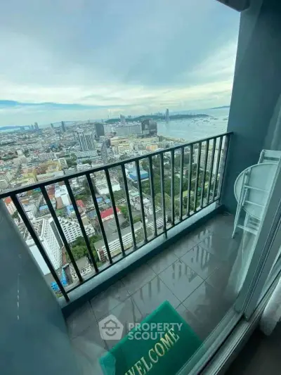 Stunning high-rise balcony with breathtaking city and ocean views