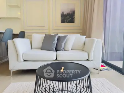 Stylish modern living room with elegant sofa and chic decor