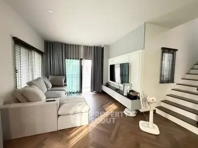 Modern living room with stylish decor and natural light