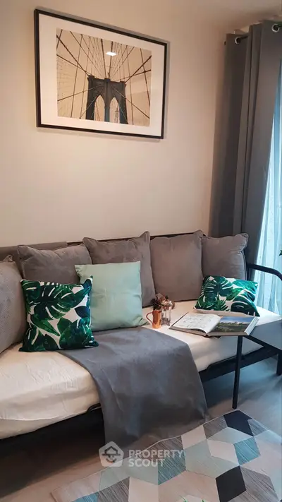 Cozy living room with stylish decor and comfortable seating, perfect for relaxation and entertaining.