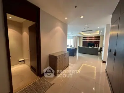 Spacious modern living room with elegant decor and open layout