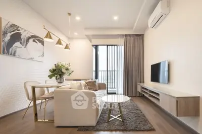 Modern living room with elegant decor and natural light