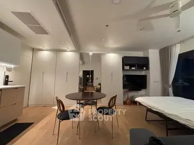 Modern living room with open layout and stylish furniture