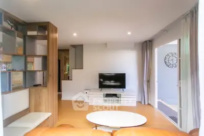 Spacious modern living room with open layout and stylish decor