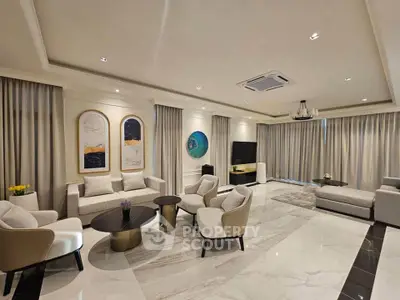 Luxurious modern living room with elegant furniture and stylish decor