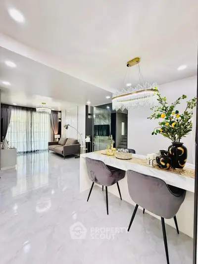 Luxurious modern living room with elegant decor and stylish furniture