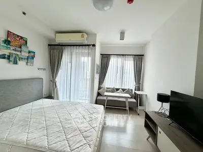 Bright and airy bedroom with modern decor and natural light