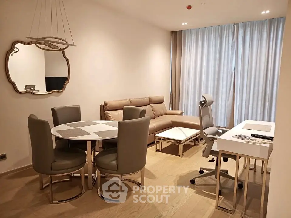 Modern living room with stylish furniture and elegant decor