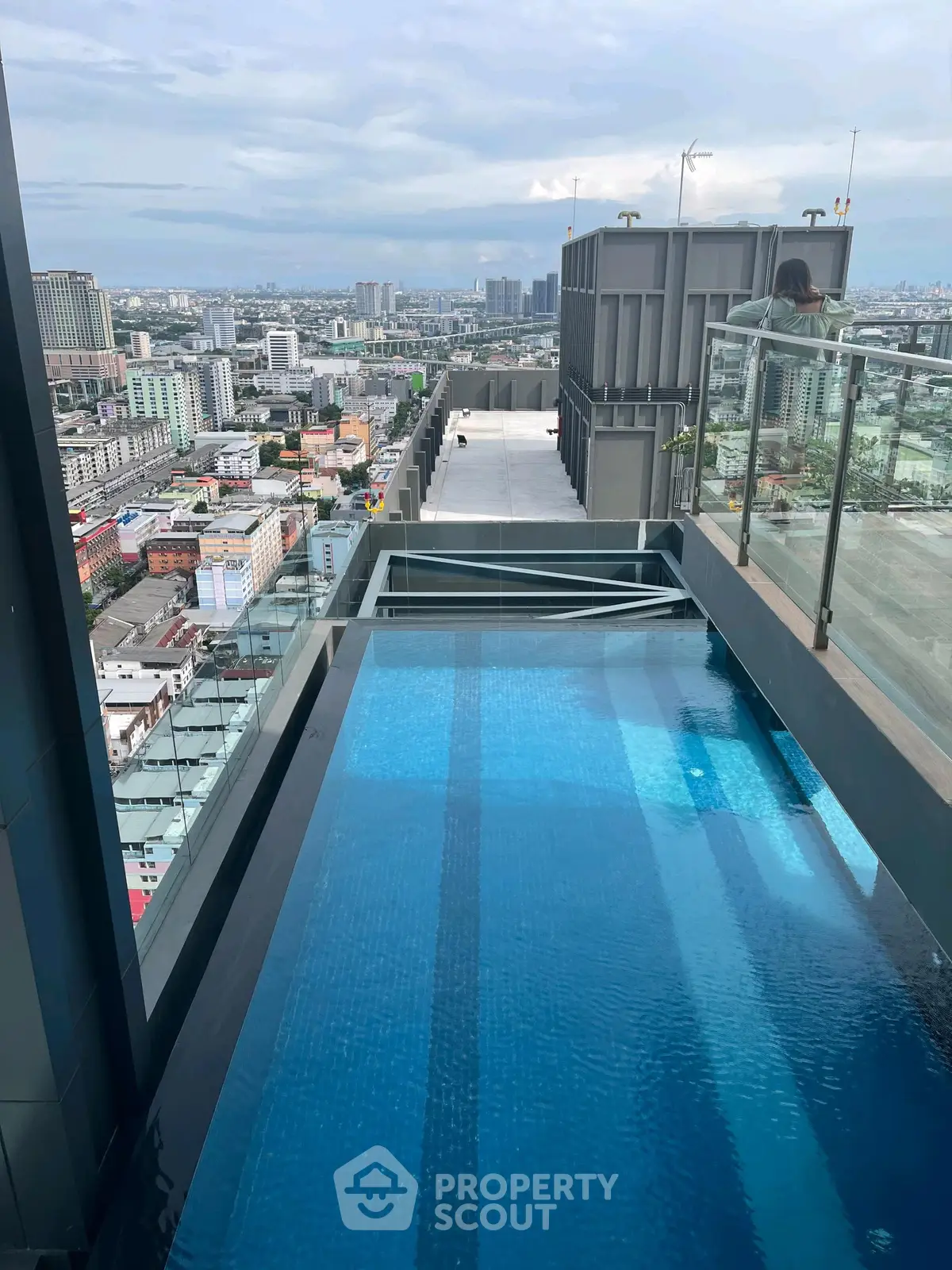 Stunning rooftop pool with panoramic city views, perfect for luxury urban living.