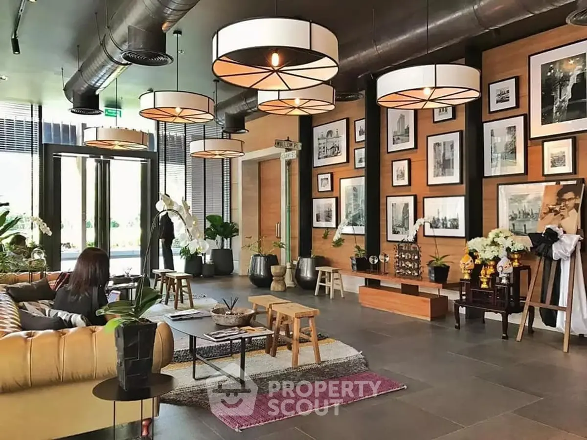 Luxurious modern living room with stylish decor and ample natural light