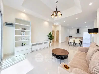 Spacious modern living room with elegant decor and open layout
