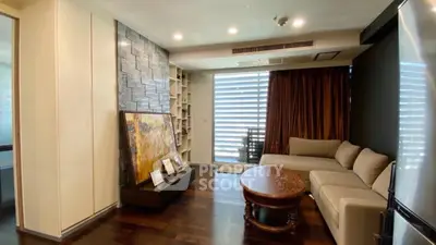 Modern living room with stylish decor and cozy seating area