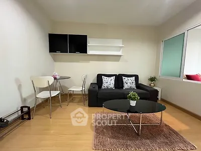Modern living room with sleek furniture and cozy decor