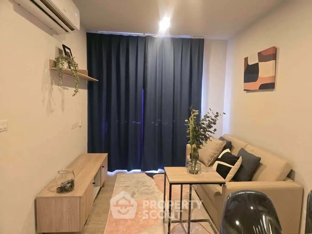 Cozy living room with modern decor and stylish furniture