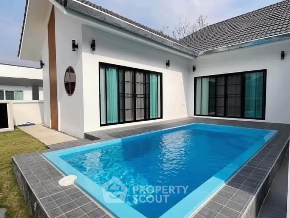 Modern villa with private pool and sleek exterior design, perfect for luxury living.