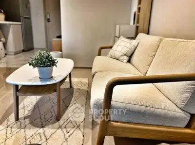 Cozy living room with modern sofa and stylish coffee table