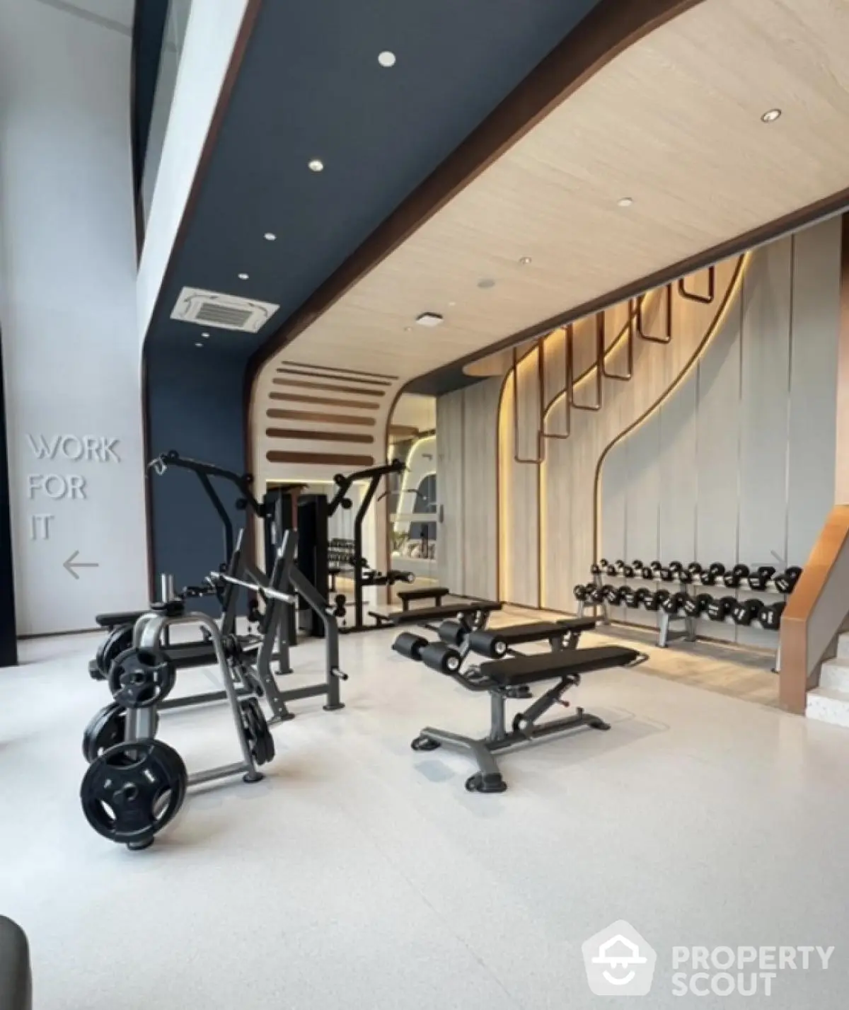 Modern gym with state-of-the-art equipment and stylish interior design