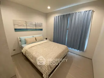 Cozy bedroom with modern decor and natural light