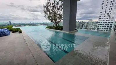 Stunning rooftop infinity pool with panoramic city views and modern design.