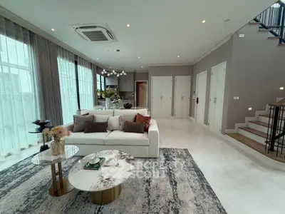 Luxurious modern living room with elegant decor and spacious layout