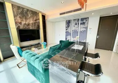 Luxurious modern living room with elegant decor and stylish furniture