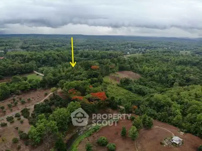 Expansive aerial view of lush green landscape with potential for development.