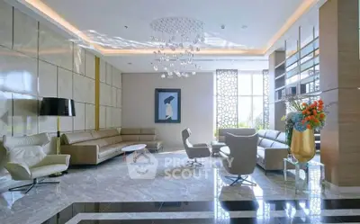 Luxurious modern living room with elegant furniture and stylish decor