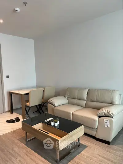 Modern living room with stylish furniture and elegant decor