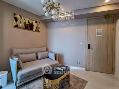 Elegant living room with modern sofa and stylish decor