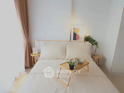 Cozy bedroom with elegant decor and natural light