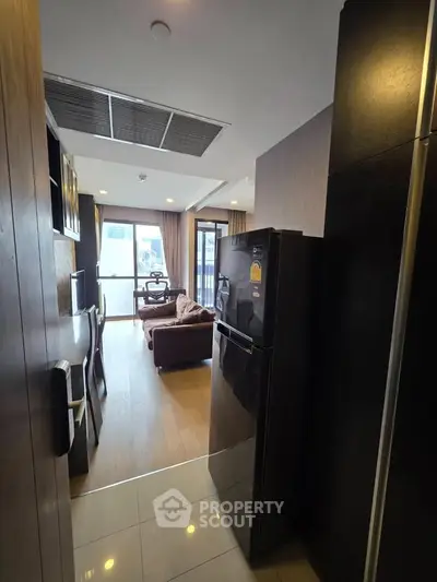 Modern apartment interior with open layout and stylish furnishings