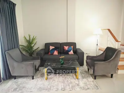 Stylish living room with modern furniture and elegant decor