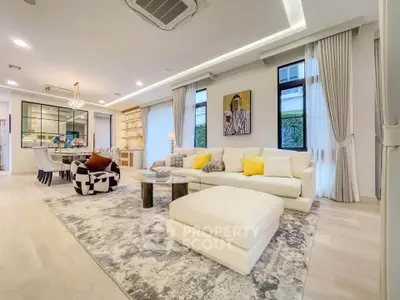 Luxurious modern living room with elegant decor and open layout