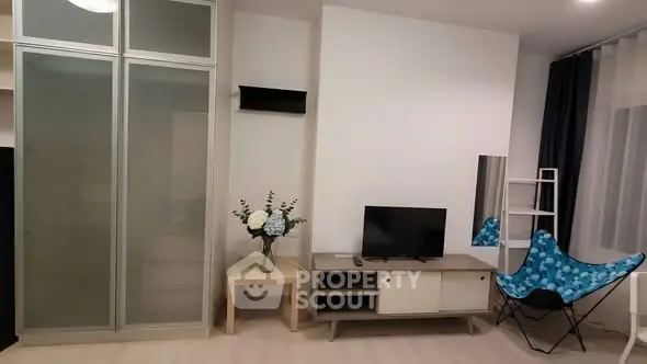 Modern living room with sleek furniture and stylish decor