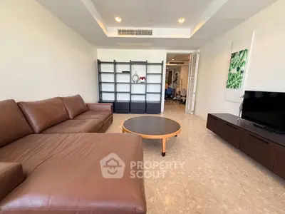 Spacious living room with modern furniture and elegant decor