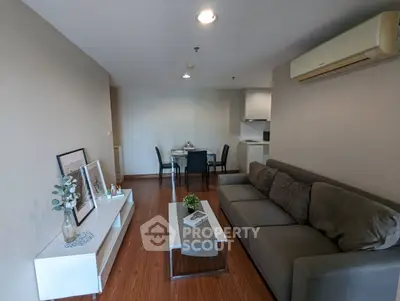 Modern living room with stylish decor and cozy seating area