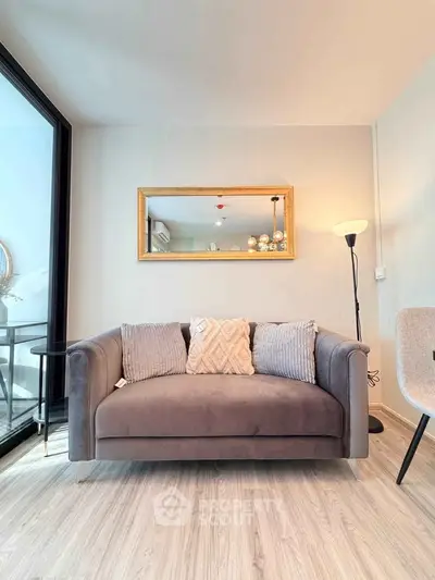Stylish modern living room with elegant sofa and chic decor