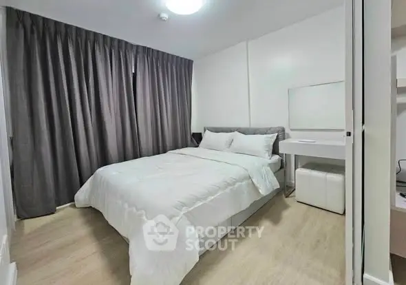 Modern bedroom with cozy bed and stylish decor