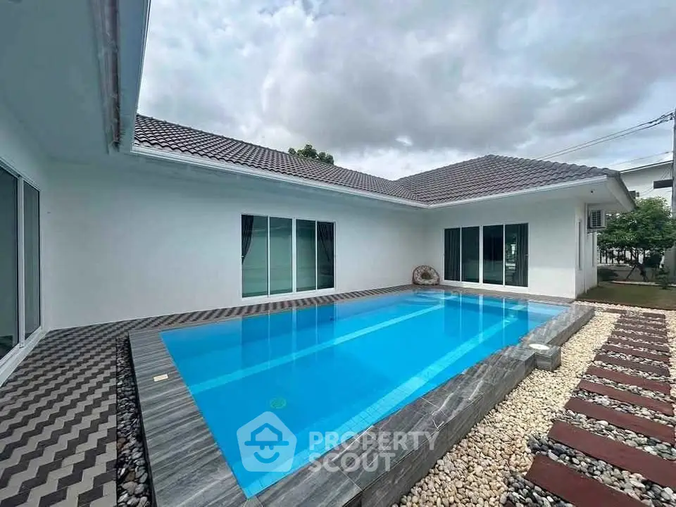 Stunning modern home with private pool and elegant design.