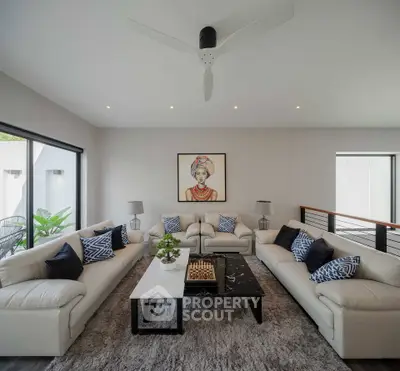 Luxurious living room with elegant decor and modern furniture