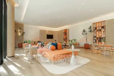 Spacious modern living room with stylish decor and natural light