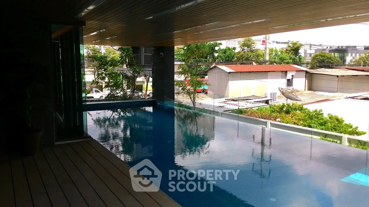 Luxurious rooftop pool with stunning city views and modern design