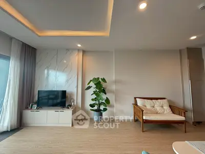 Modern living room with stylish decor and natural light