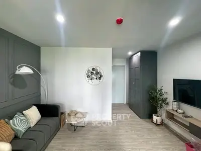 Modern living room with stylish decor and sleek furniture